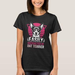 Rat Terrier Easily Distracted Retro Dog T-Shirt