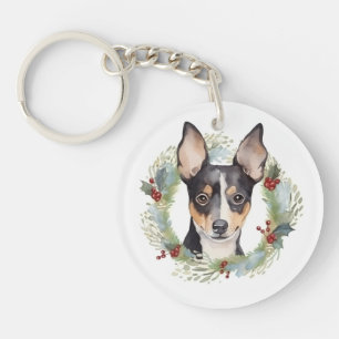 Rat Terrier Fête de Noël Wreath Pup