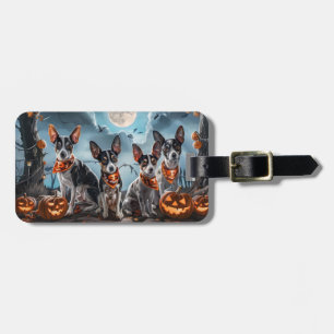 Rat Terrier Halloween Spooky  Luggage Tag