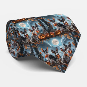 Rat Terrier Halloween Spooky  Tie
