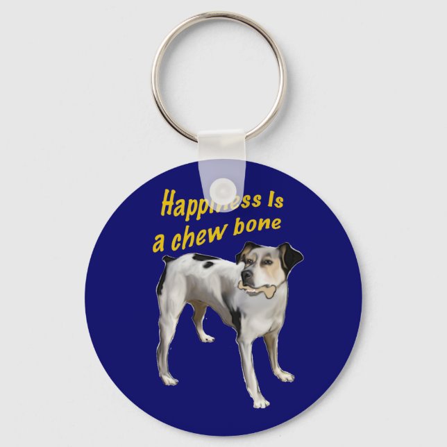 rat terrier happiness keychain (Front)