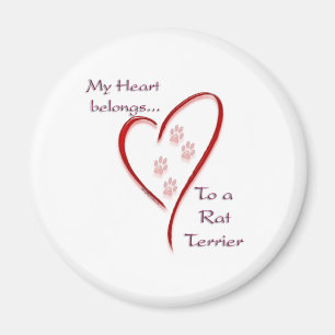 Rat Terrier Heart Belongs Magnet