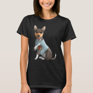 Rat Terrier I Love Mom Tattoo Dog Shirt Funny Moth