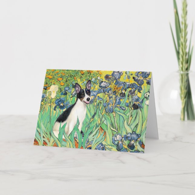 Rat Terrier - Irises Card (Front)