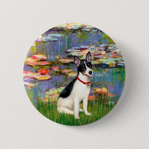 Rat Terrier - Lilies 2 Inch Round Button