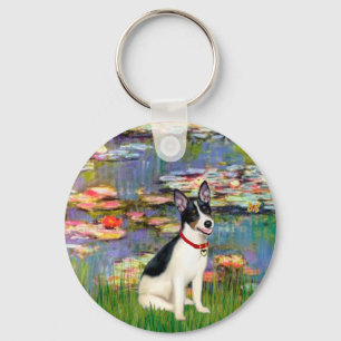 Rat Terrier - Lilies 2 Keychain