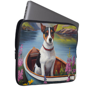 Rat Terrier on a Paddle: A Scenic Adventure Laptop Sleeve