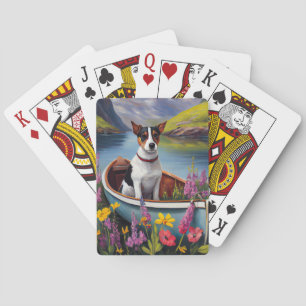 Rat Terrier on a Paddle: A Scenic Adventure Playing Cards