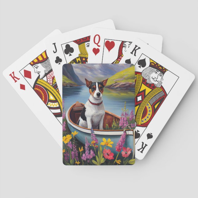 Rat Terrier on a Paddle: A Scenic Adventure Playing Cards (Back)