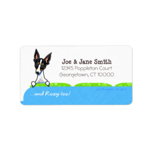 Rat Terrier on Couch Pet Name Personalized Label