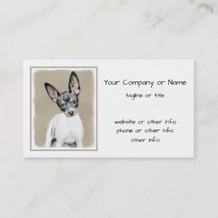 Rat Terrier Painting - Cute Original Dog Art Business Card