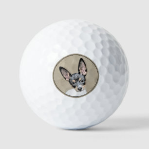 Rat Terrier Painting - Cute Original Dog Art Golf Balls