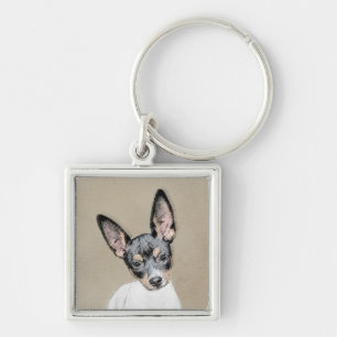 Rat Terrier Painting - Cute Original Dog Art Keychain