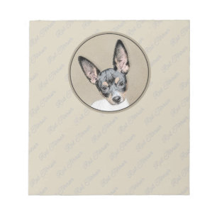 Rat Terrier Painting - Cute Original Dog Art Notepad