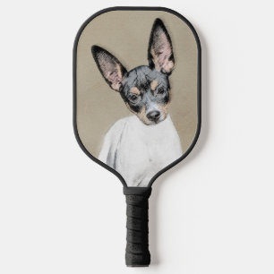 Rat Terrier Painting - Cute Original Dog Art Pickleball Paddle