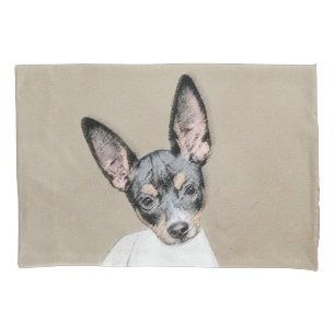 Rat Terrier Painting - Cute Original Dog Art Pillowcase
