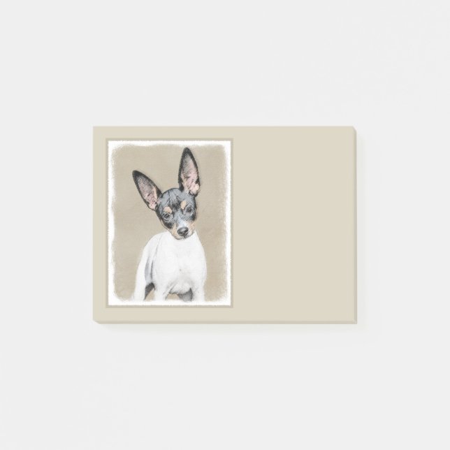 Rat Terrier Painting - Cute Original Dog Art Post-it Notes (Front)
