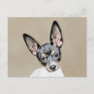 Rat Terrier Painting - Cute Original Dog Art Postcard