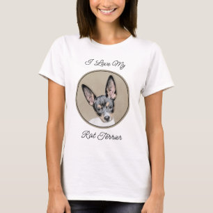 Rat Terrier Painting - Cute Original Dog Art T-Shirt