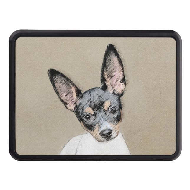 Rat Terrier Painting - Cute Original Dog Art Trailer Hitch Cover (Front)