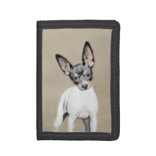 Rat Terrier Painting - Cute Original Dog Art Tri-fold Wallet