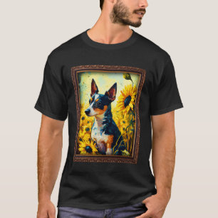 Rat Terrier Painting Sunflower Flower Mom Women Fl T-Shirt