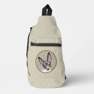 Rat Terrier Painting Tri Colour Original Dog Art Sling Bag