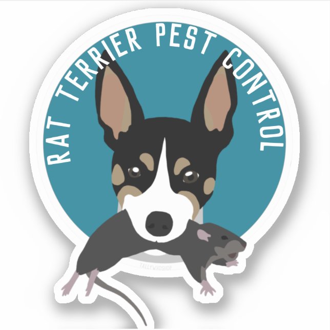 Rat terrier pest control sticker (Front)