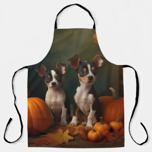 Rat Terrier Puppy Autumn Delight Pumpkin  Apron