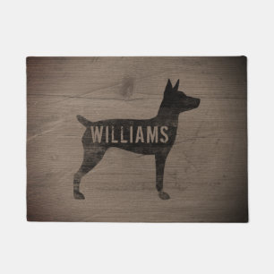 Rat Terrier Silhouette Personalized Doormat