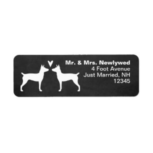 Rat Terrier Silhouettes Amour Retour Adresse Étiqu