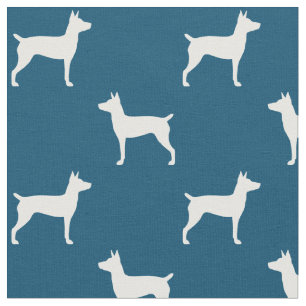 Rat Terrier Silhouettes Pattern Fabric