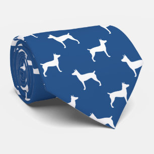 Rat Terrier Silhouettes Pattern Tie