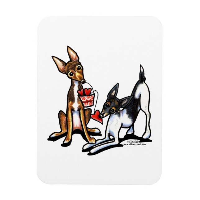Rat Terrier Sweethearts Magnet (Vertical)