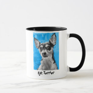 Rat terrier, tasse moderne d'art de chien