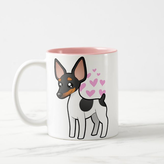 Rat Terrier / Toy Fox Terrier Love Two-Tone Coffee Mug (Left)