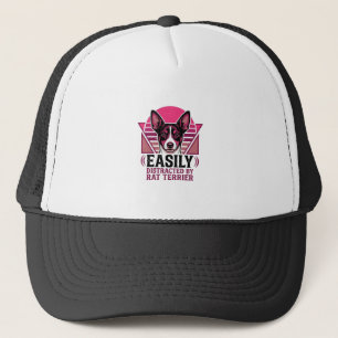 Rat Terrier Vintage Easily Distracted Dog Shirt De Trucker Hat