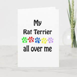 Rat Terrier Walks Design Holiday Card