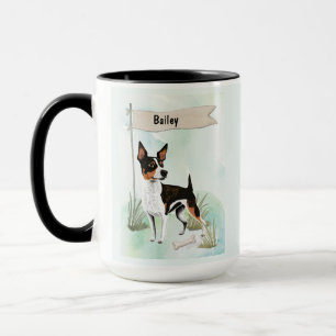Rat Terrier Watercolor Personalized Dog Mug