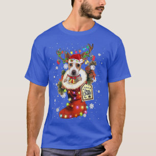 Rat Terrier Xmas Boot Christmas Sock Winter Snow T-Shirt