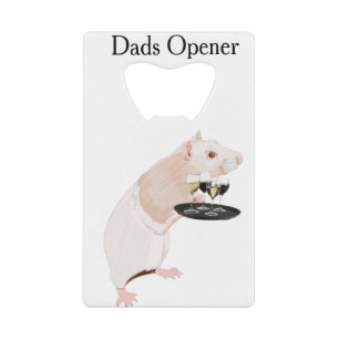 Rat Waiter surreal  Credit Card Bottle Opener