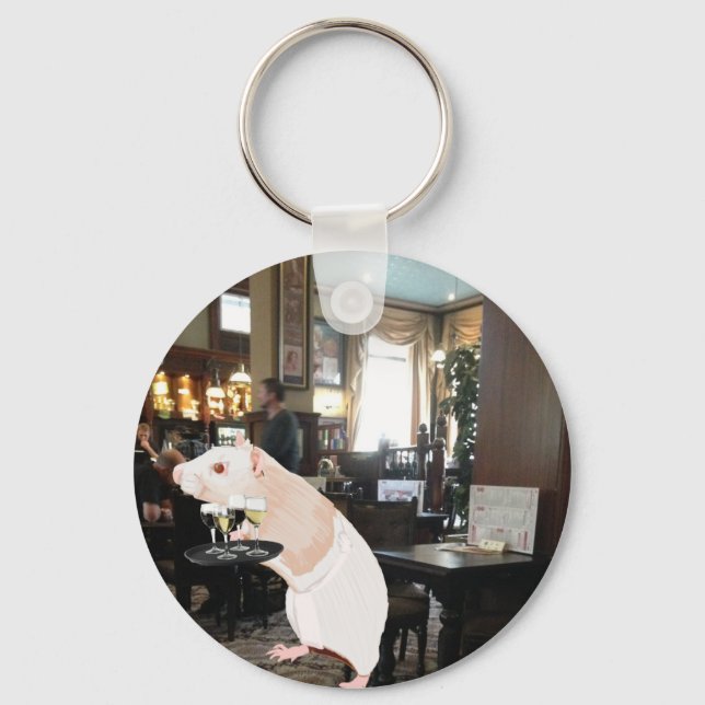 Rat Waiter surreal Keychain (Front)