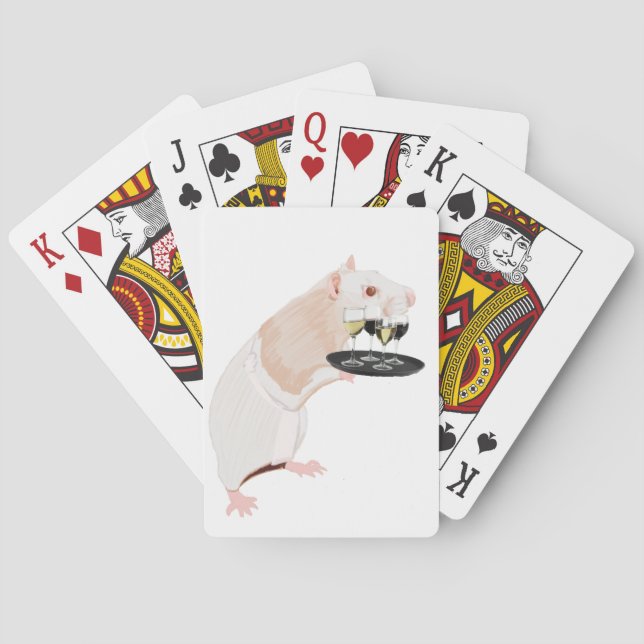 Rat Waiter surreal Playing Cards (Back)