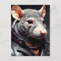 Rat Wearing Leather Jacket