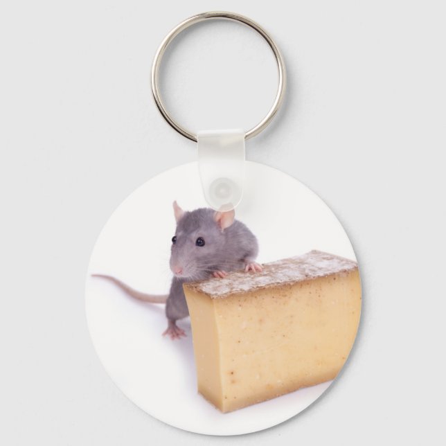 rat with cheese keychain (Front)