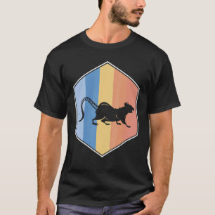 Rat With Retro Colors In A Hexagon T-Shirt