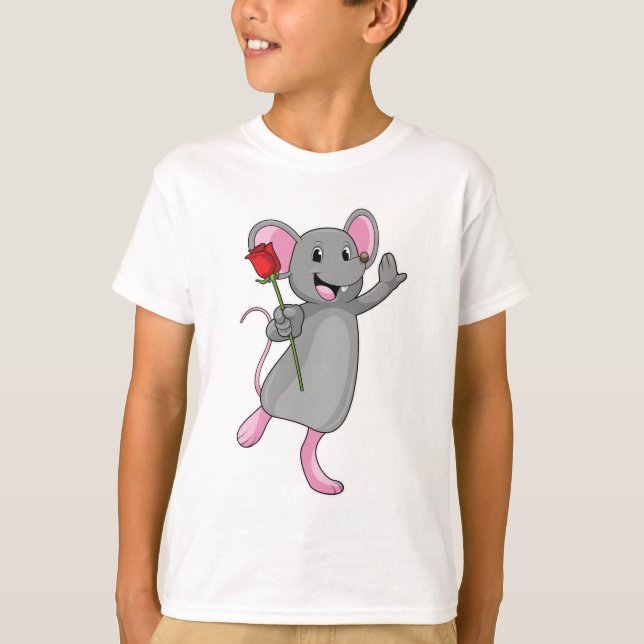Rat with Rose Flower T-Shirt (Front)