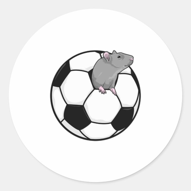 Rat with Soccer ball Classic Round Sticker (Front)