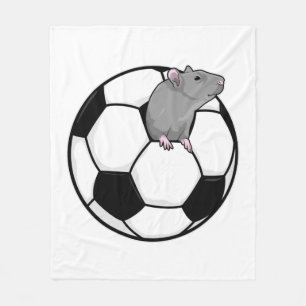 Rat with Soccer ball Fleece Blanket