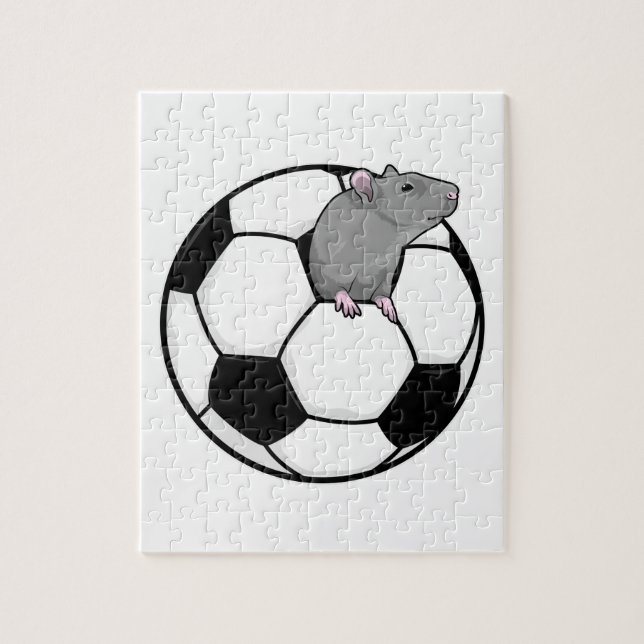 Rat with Soccer ball Jigsaw Puzzle (Vertical)